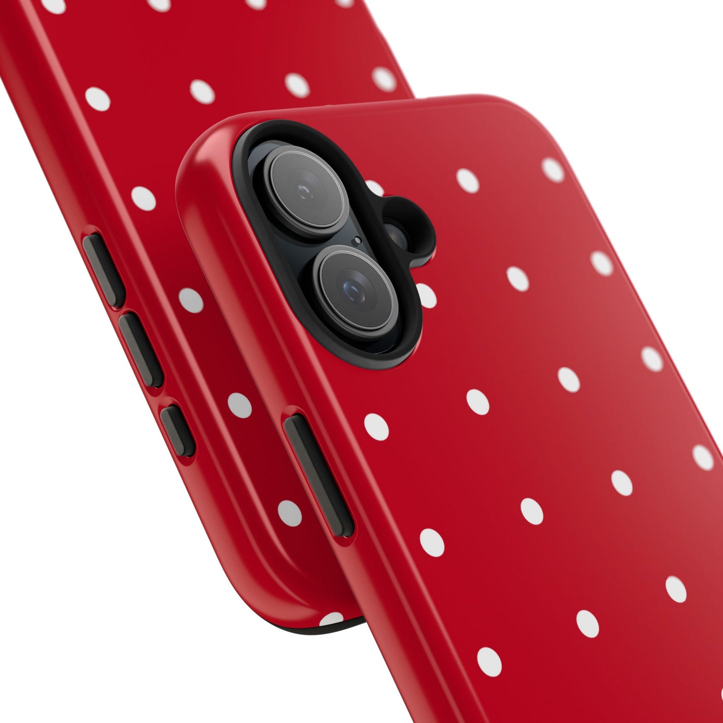 Red Polka Dot Tough Phone Case — Durable Glossy Protective Phone Cover