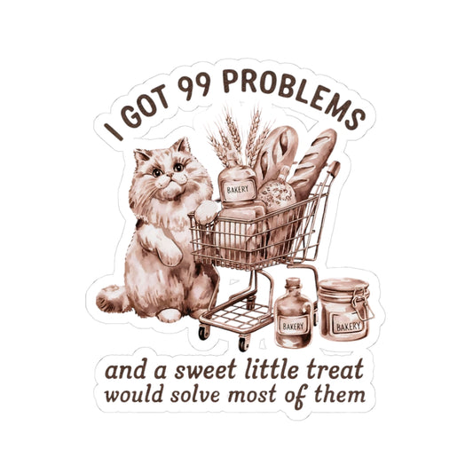 Cat-Themed Kiss-Cut Stickers, Cute Stickers, Bakery Stickers, Funny Cat Stickers, Laptop Stickers, Pet Lover Gifts
