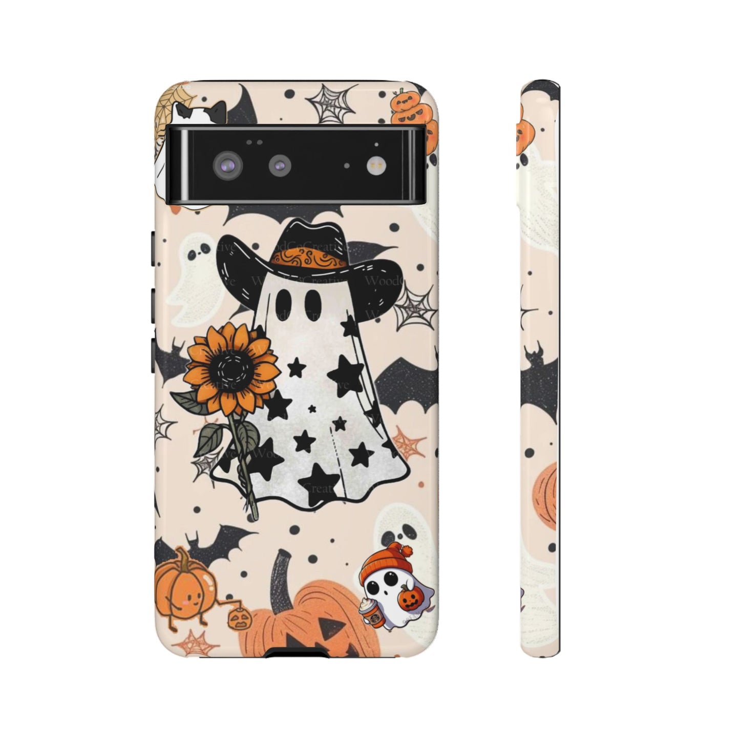 Cute Ghost Phone Case, Halloween Decor, Spooky Gift, Fall Accessories, Pumpkin Lover's Gift, Autumn Vibes, Trick or Treat