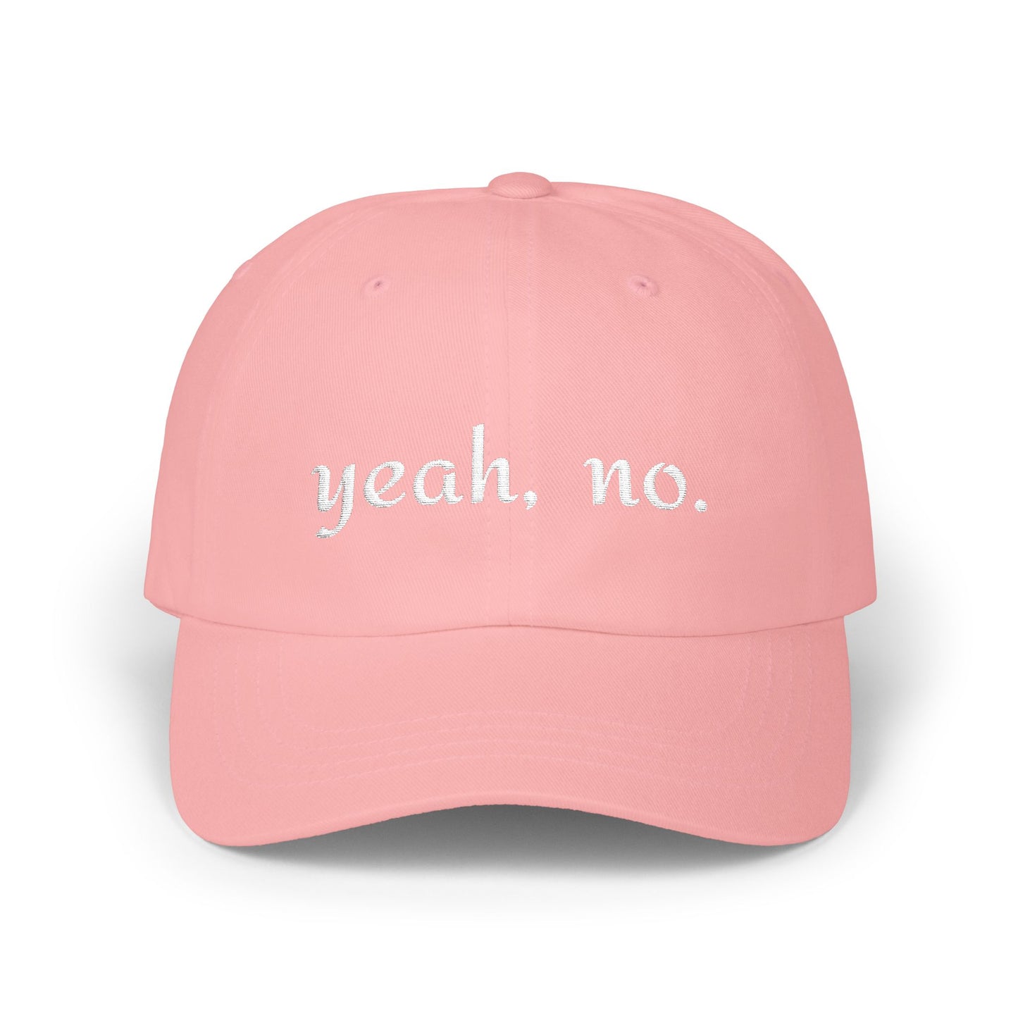 "yeah, no." Embroidered Casual Adjustable Hat