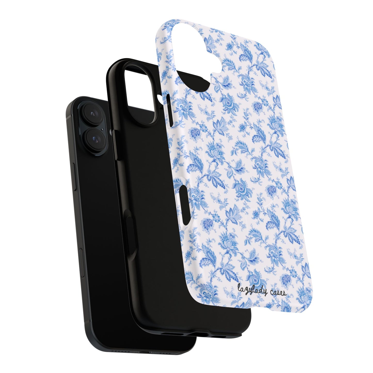 Tough Blue Flo Phone Case - Durable Magnetic Cover for Protection, Cute Gift for Her, Floral Pattern, Trending Tech Accessories