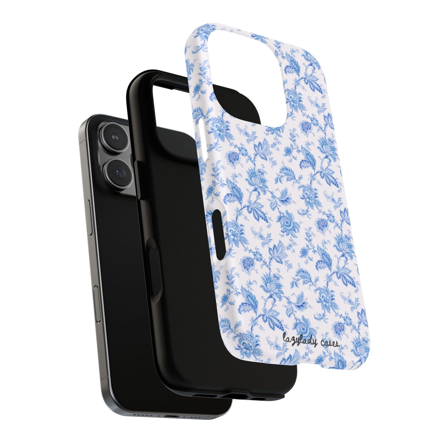 Tough Blue Flo Phone Case - Durable Magnetic Cover for Protection, Cute Gift for Her, Floral Pattern, Trending Tech Accessories