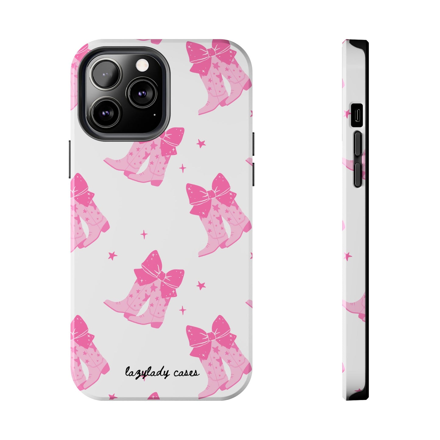 Pink Cowgirl Tough Phone Case - Trendy Protection with Bow Design