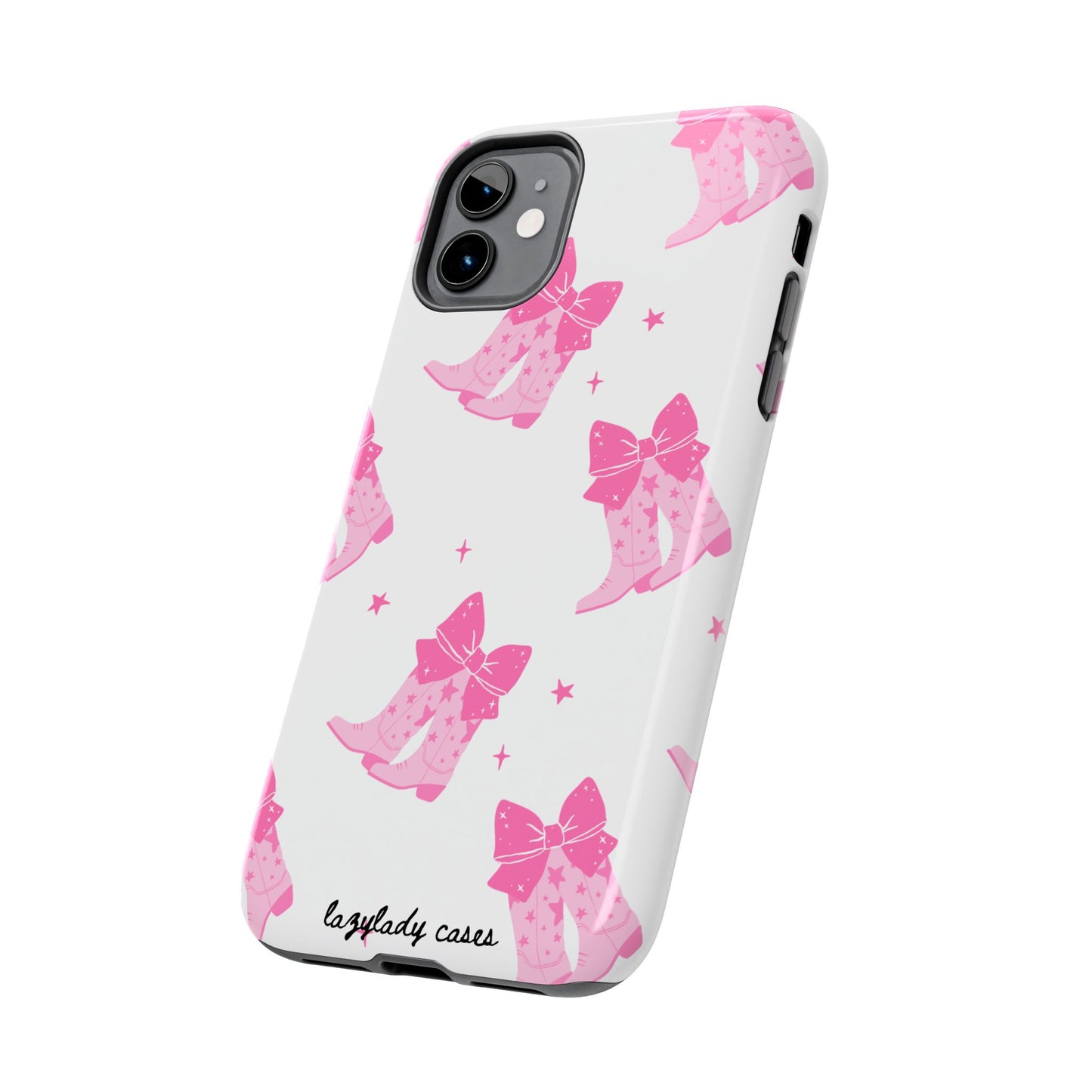 Pink Cowgirl Tough Phone Case - Trendy Protection with Bow Design