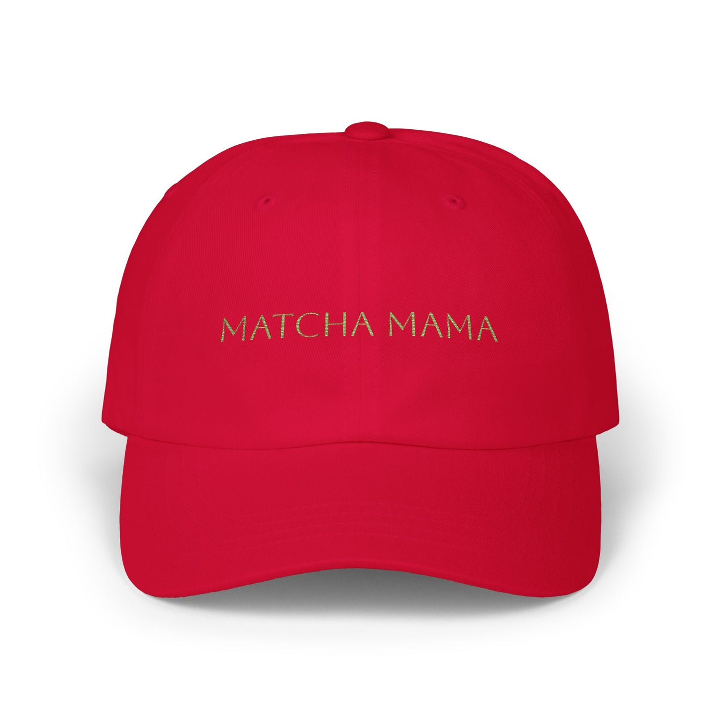 Matcha Mama Cap — Embroidered White Baseball Hat