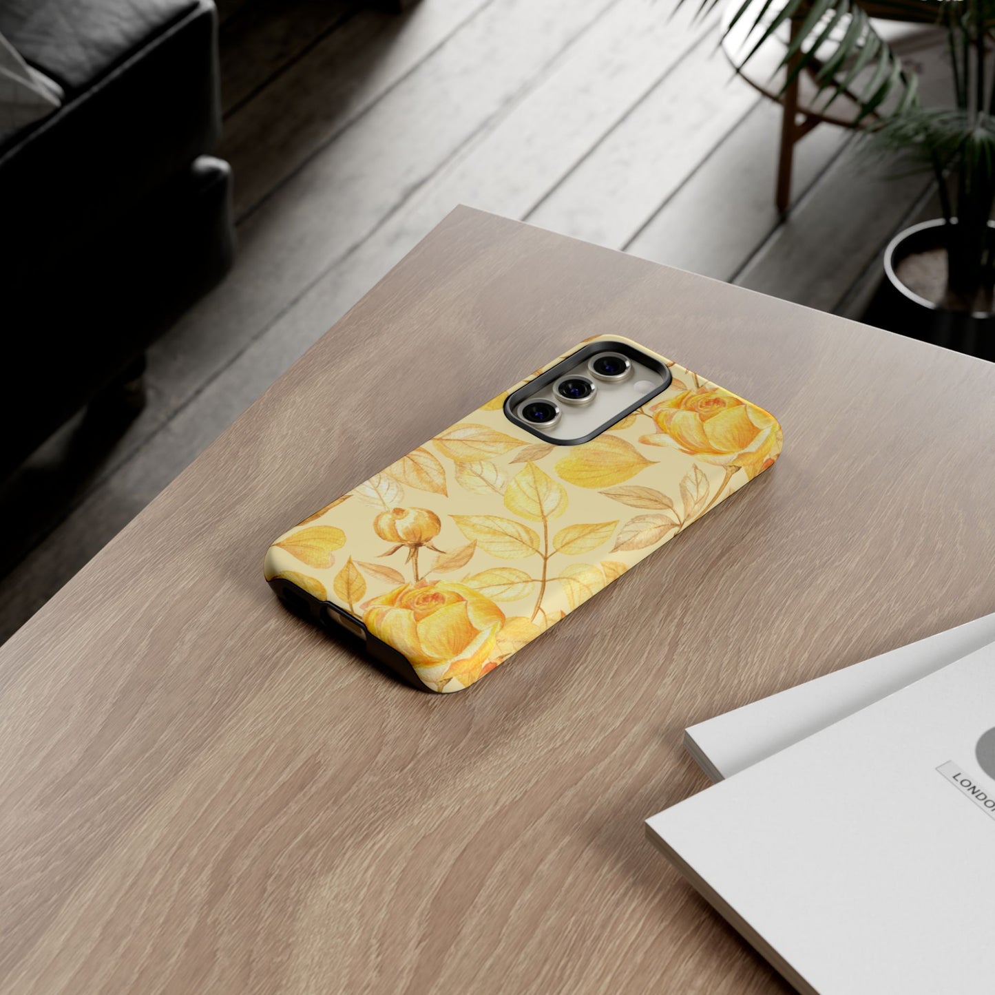 Yellow Dusk Tough Phone Case - Yellow Rose Design