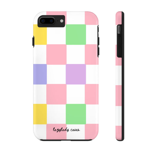 Colorful Checkerboard Tough Phone Case – Vibrant & Durable Protection