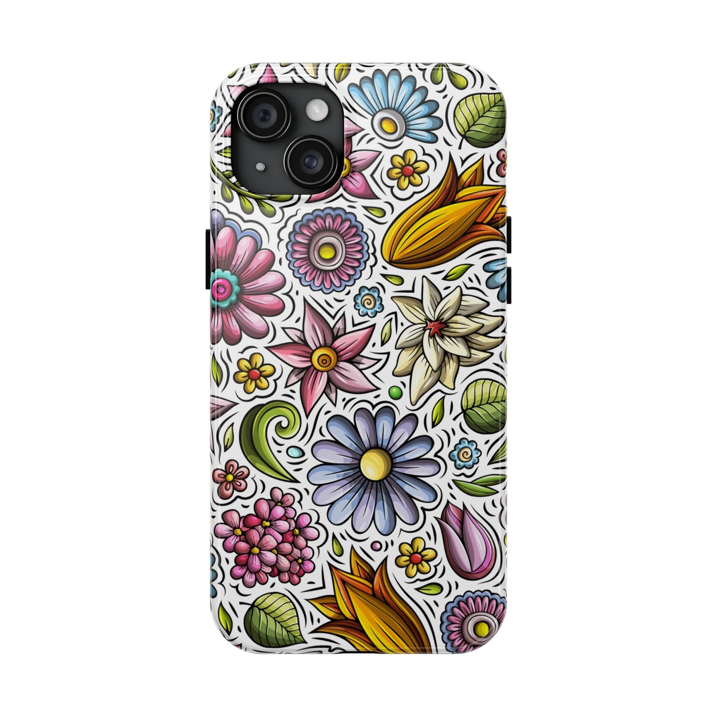 Floral Tough Phone Case | Cute Flower Design | Durable Protective Cover, Gift for Her, Phone Accessory, Floral Art Case