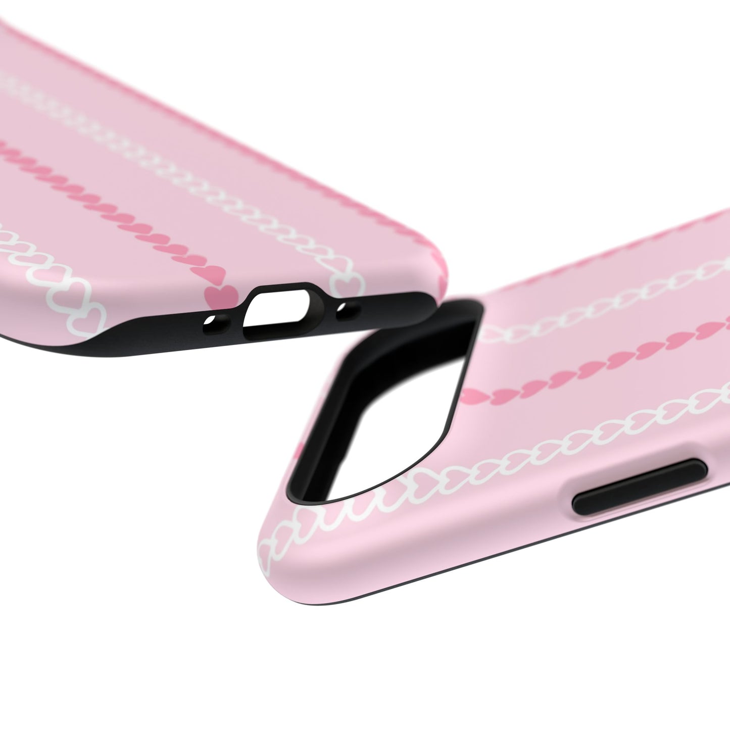 Pink Heart Stripe Impact-Resistant Phone Case