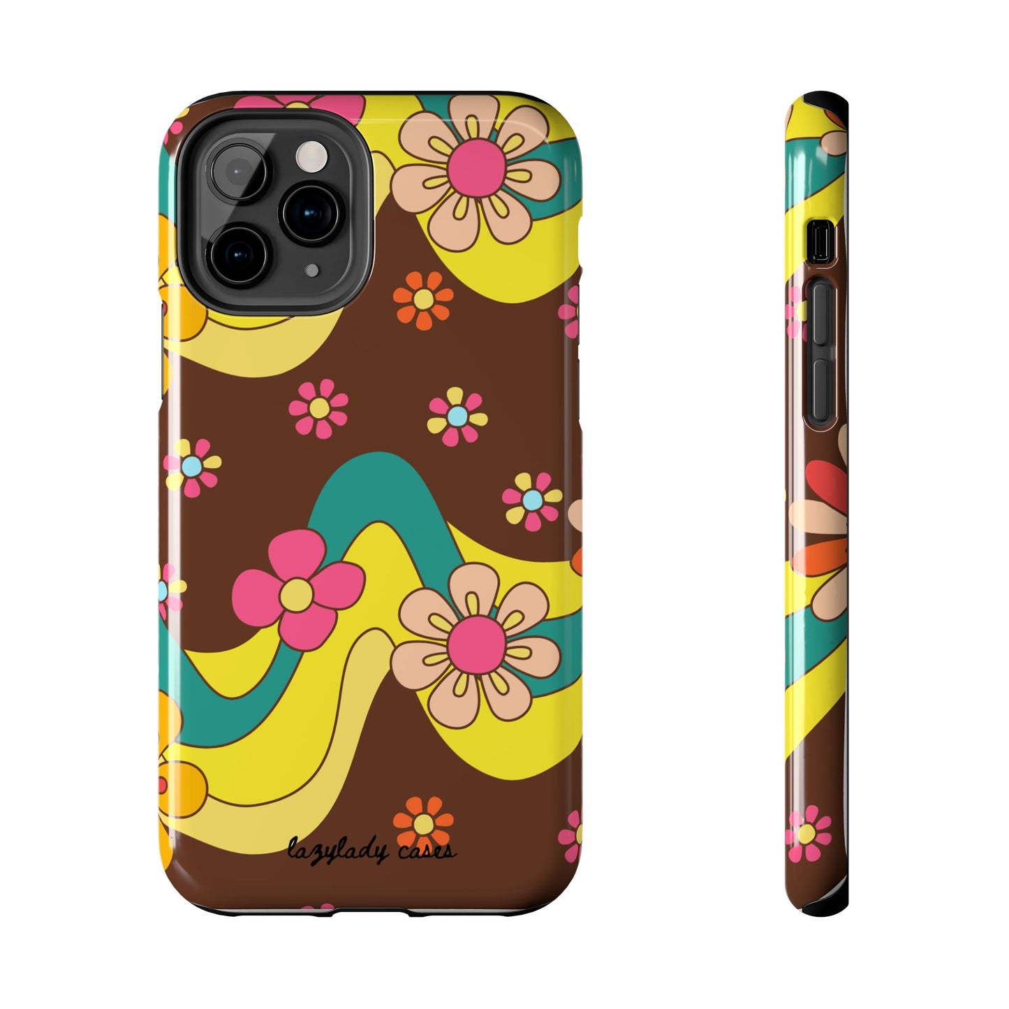Retro Floral Tough Phone Case – Stylish and Durable Design
