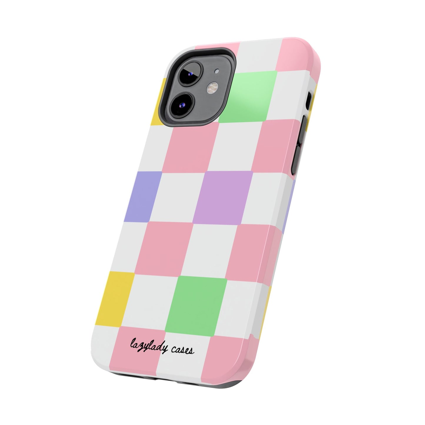 Colorful Checkerboard Tough Phone Case – Vibrant & Durable Protection