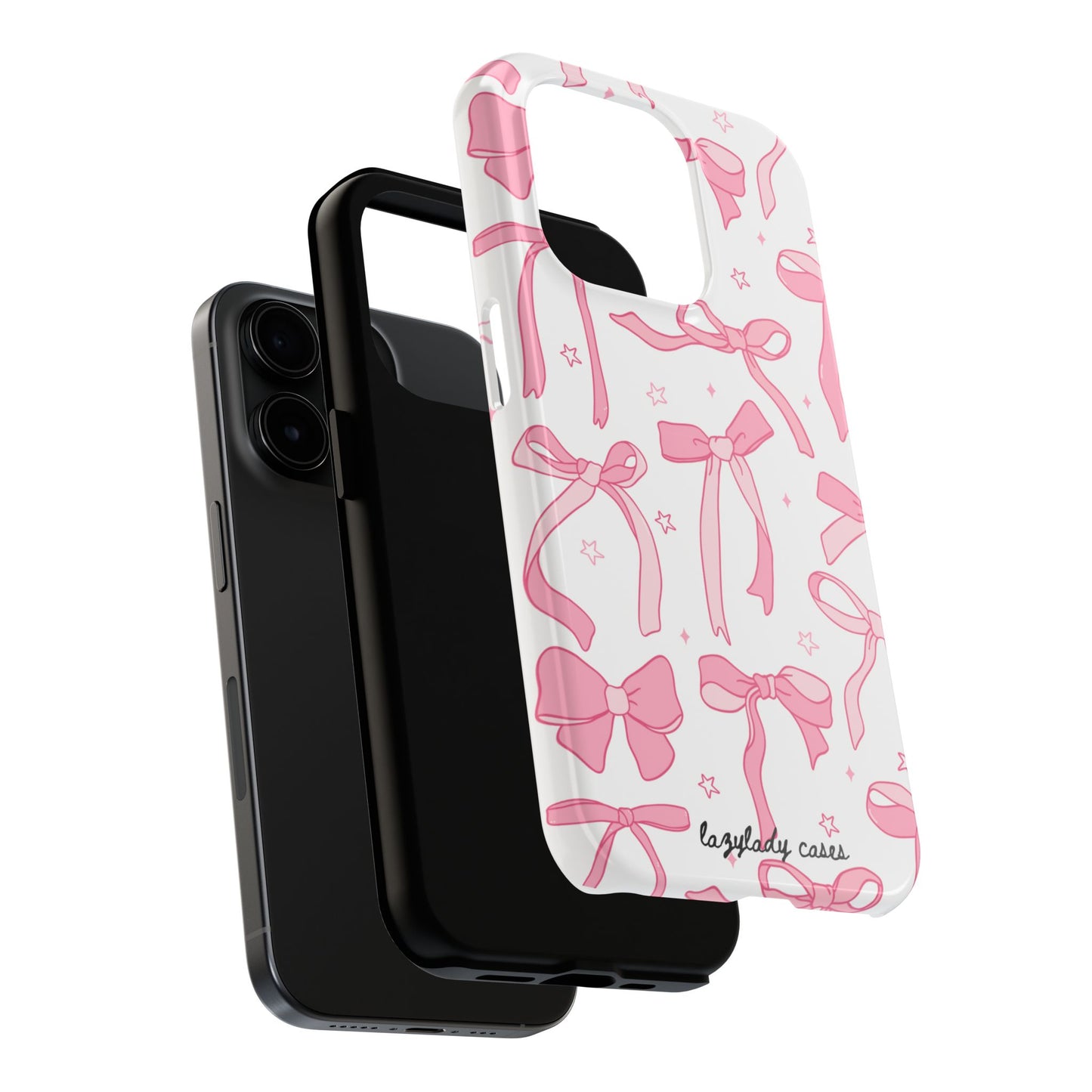 Cute Pink Bow Tough Phone Case - Stylish and Durable Protection