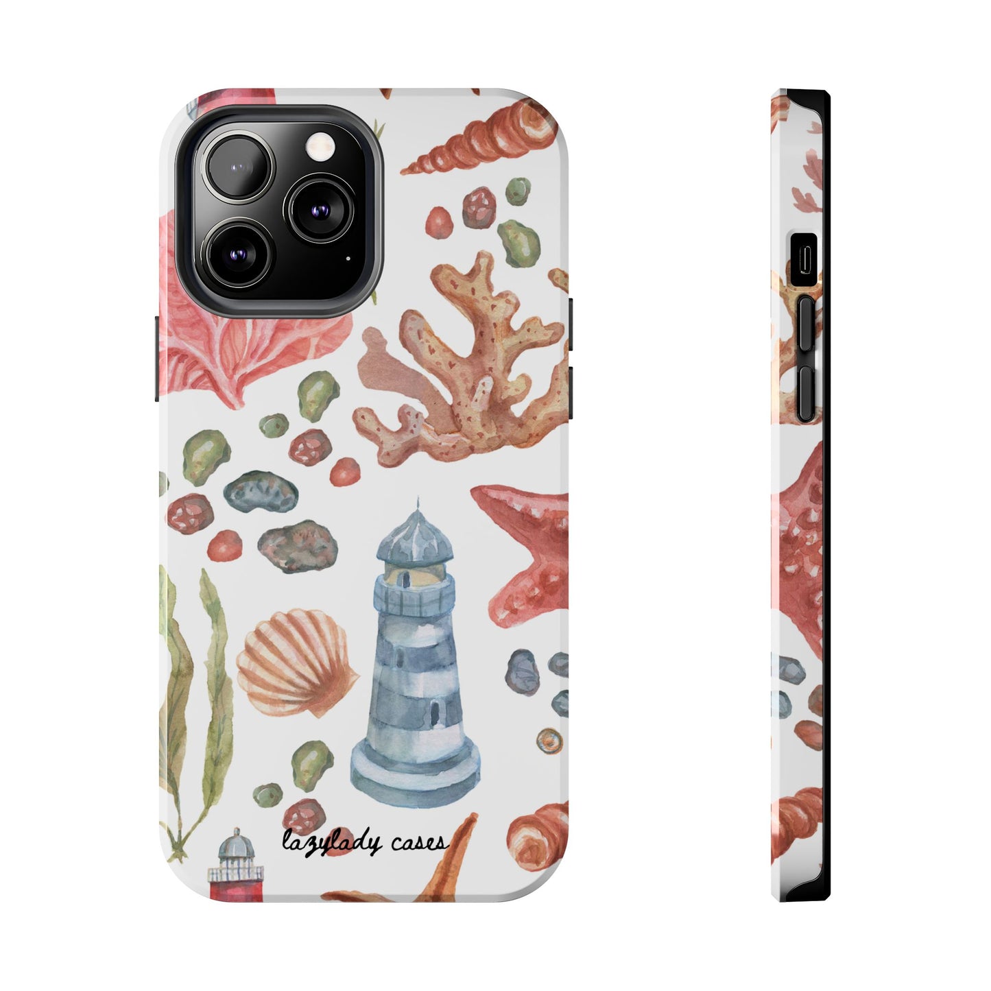 Coastal Art Tough Phone Cases - Stylish Beach Vibes with Lighthouse Design