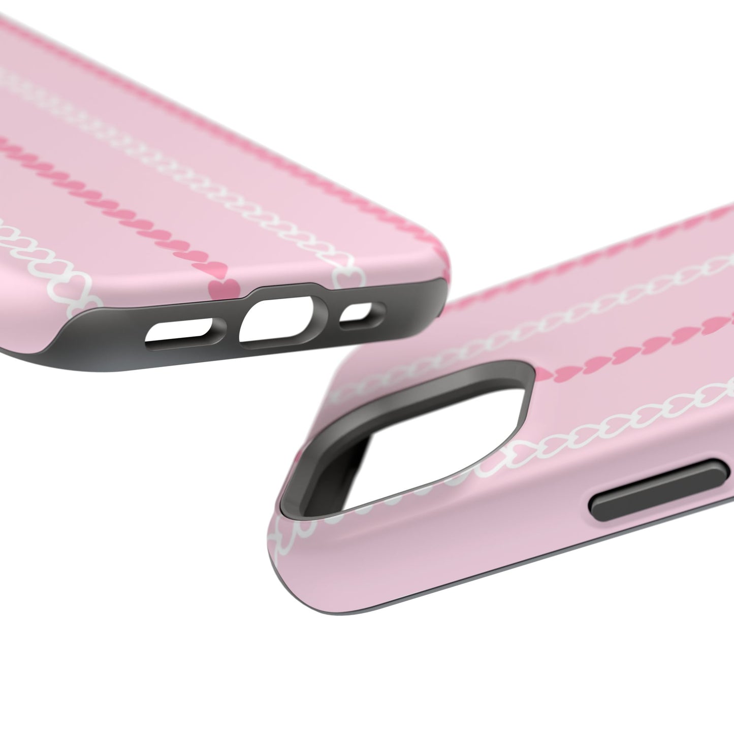 Pink Heart Stripe Impact-Resistant Phone Case