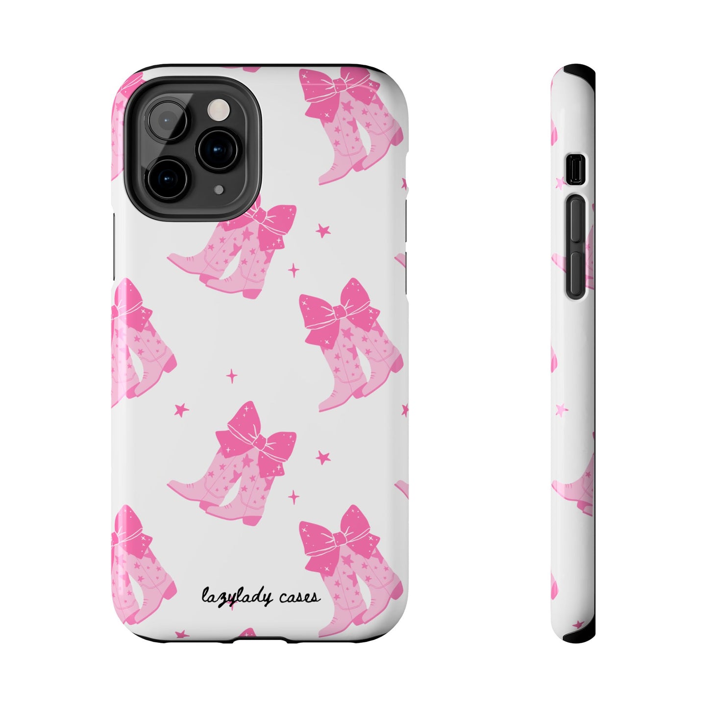 Pink Cowgirl Tough Phone Case - Trendy Protection with Bow Design