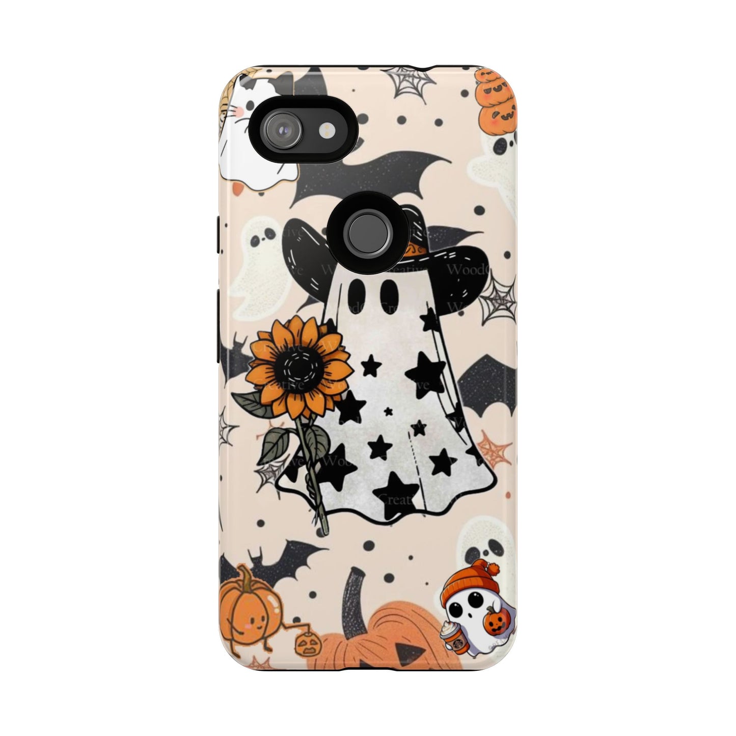 Cute Ghost Phone Case, Halloween Decor, Spooky Gift, Fall Accessories, Pumpkin Lover's Gift, Autumn Vibes, Trick or Treat