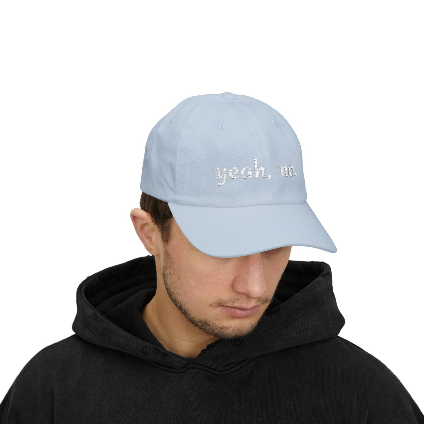 "yeah, no." Embroidered Casual Adjustable Hat