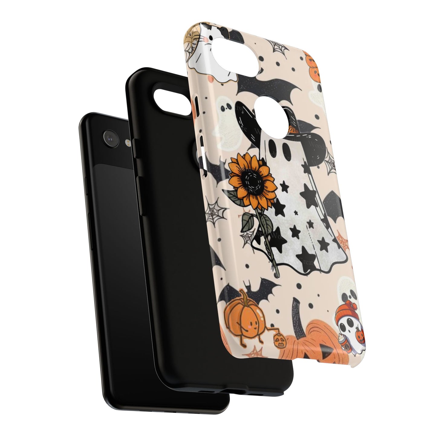 Cute Ghost Phone Case, Halloween Decor, Spooky Gift, Fall Accessories, Pumpkin Lover's Gift, Autumn Vibes, Trick or Treat