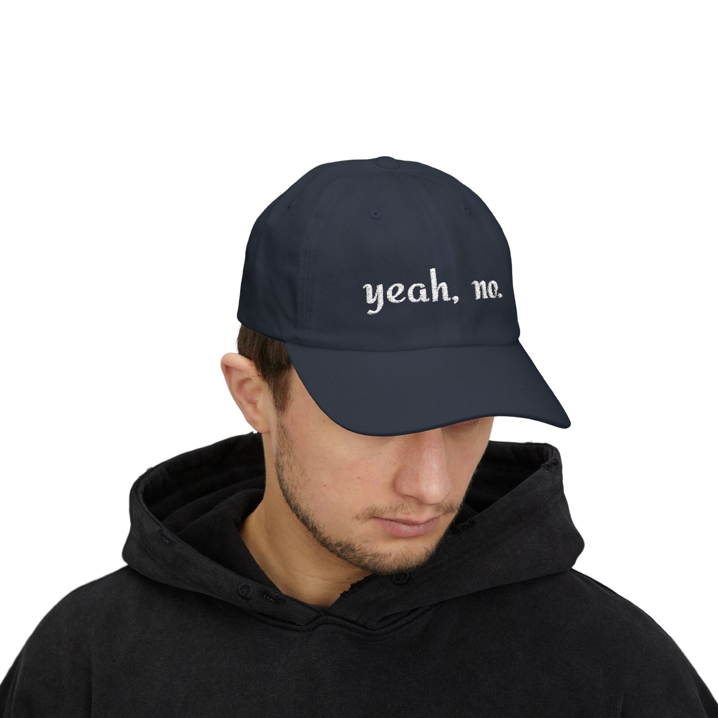 "yeah, no." Embroidered Casual Adjustable Hat