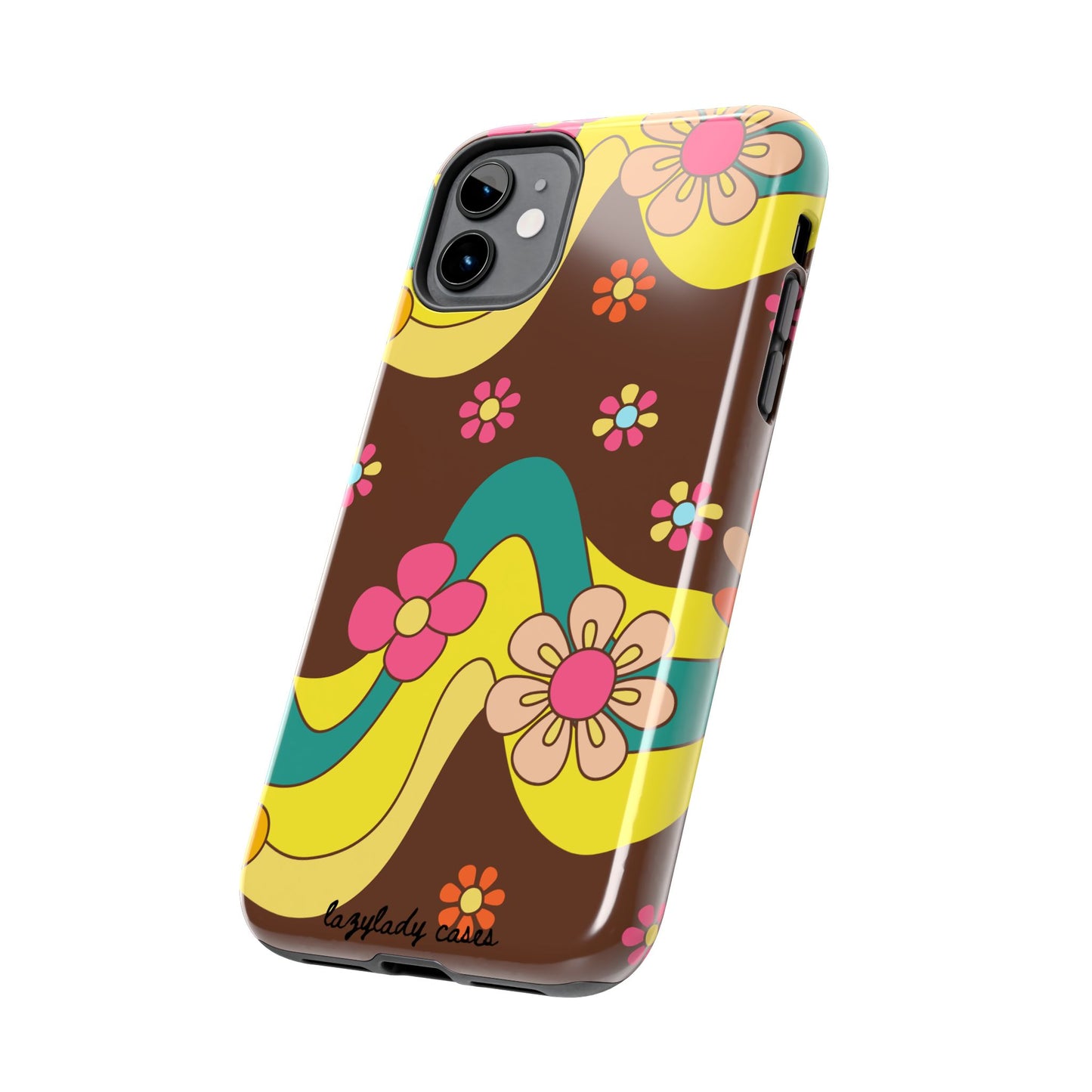 Retro Floral Tough Phone Case – Stylish and Durable Design