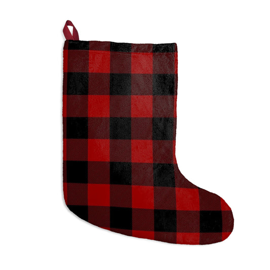 Plaid Christmas Stocking — Red Buffalo Check Holiday Stocking