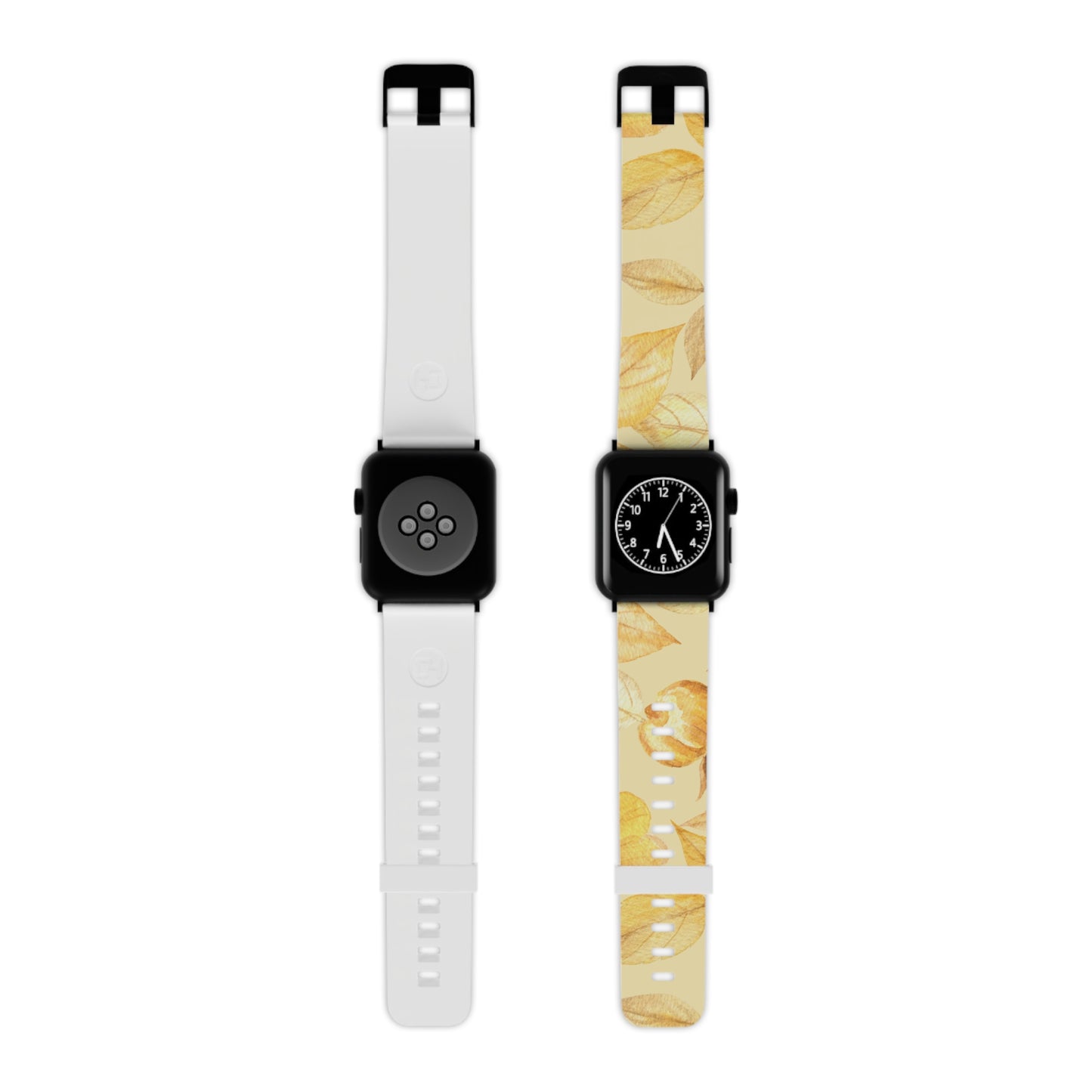Yellow Dusk Apple Watch Band - Elegant Design with Leaf Patterns