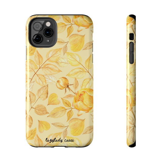 Yellow Dusk Tough Phone Case – Durable Protection with Yellow Roses Design