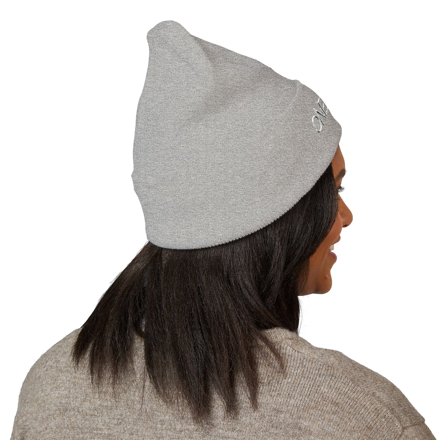 One Love Embroidered Cuffed Beanie — Classic Knit Winter Hat