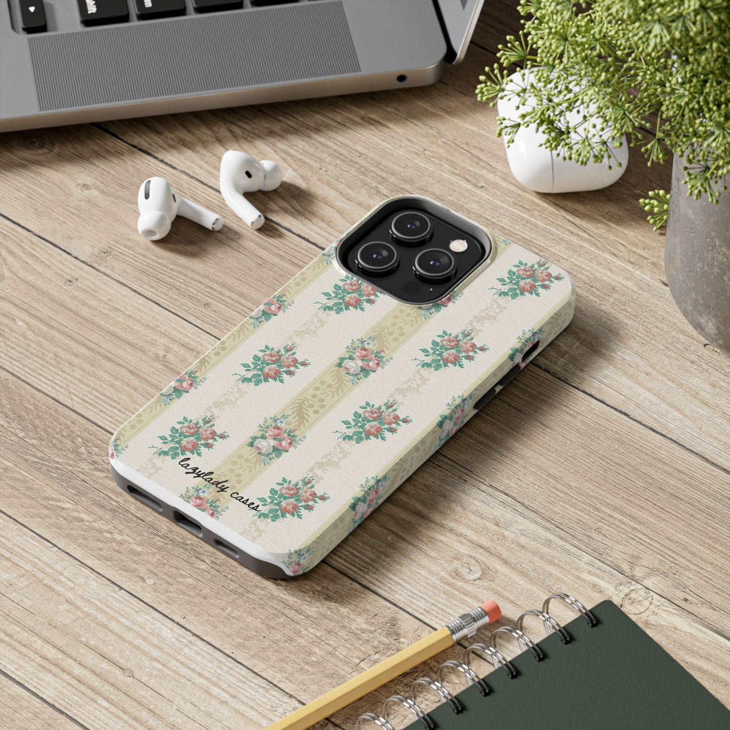 Elegant Floral Tough Phone Case - Vintage Inspired Design