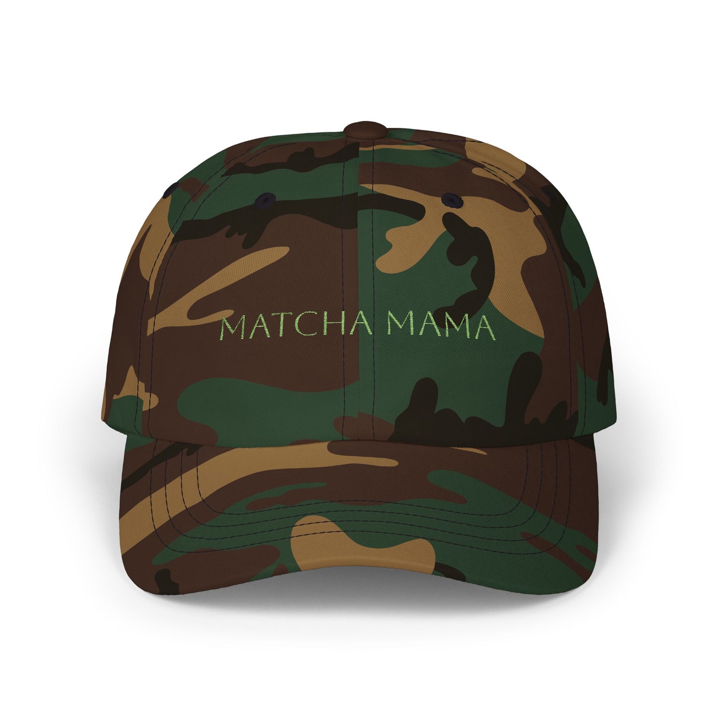 Matcha Mama Cap — Embroidered White Baseball Hat