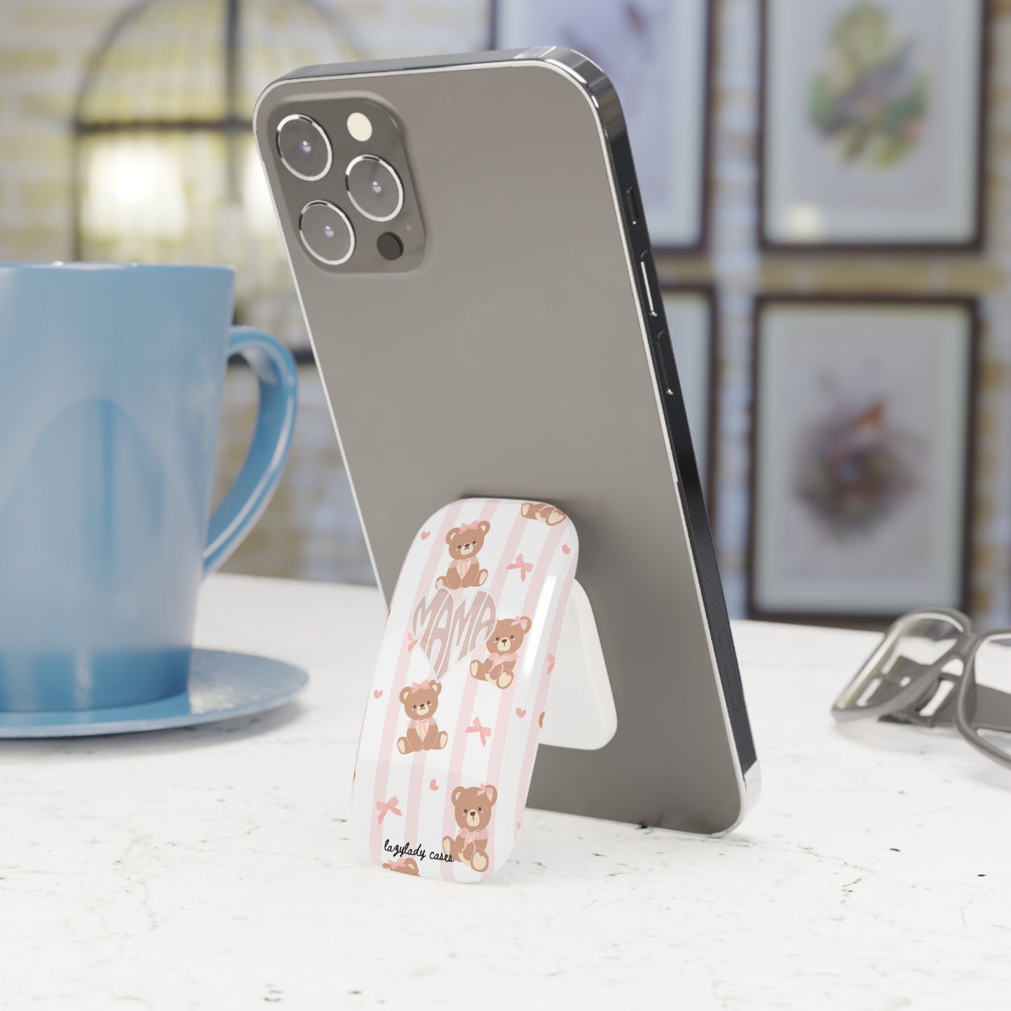 Cute Mama Bear Phone Grip Stand - Adorable Accessories for Moms