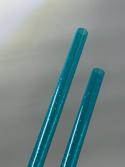 Blue Glitter Straws