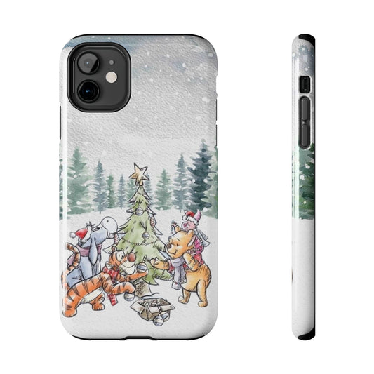 Holiday Winnie  Tough Phone Case — Festive Christmas Pooh & Friends Snow Scene