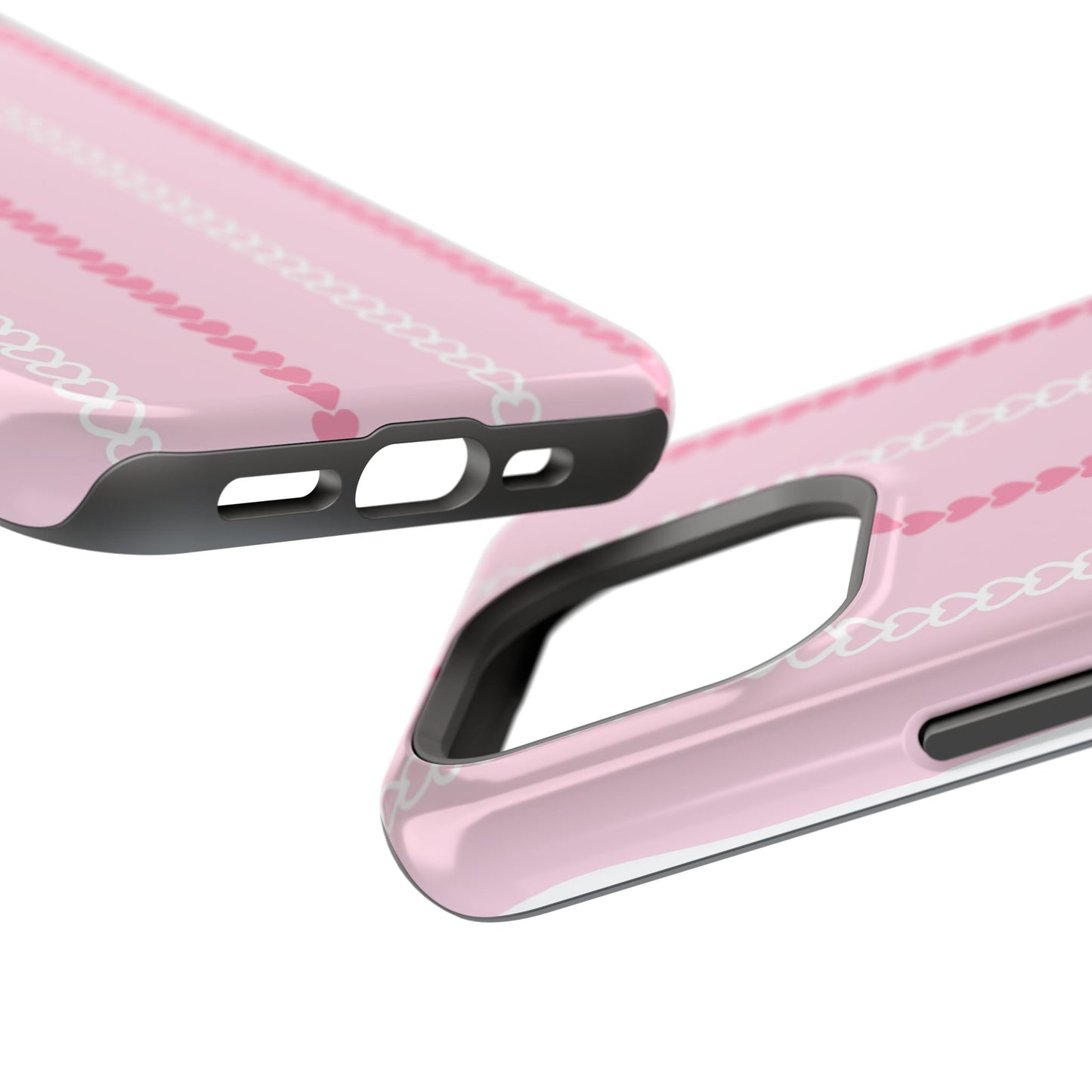 Pink Heart Stripe Impact-Resistant Phone Case
