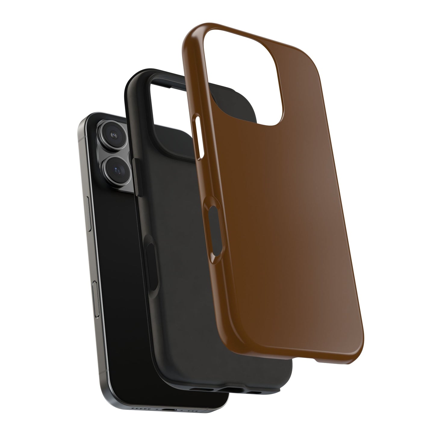 Brown Tough Phone Case — Rugged Shockproof iPhone Cover