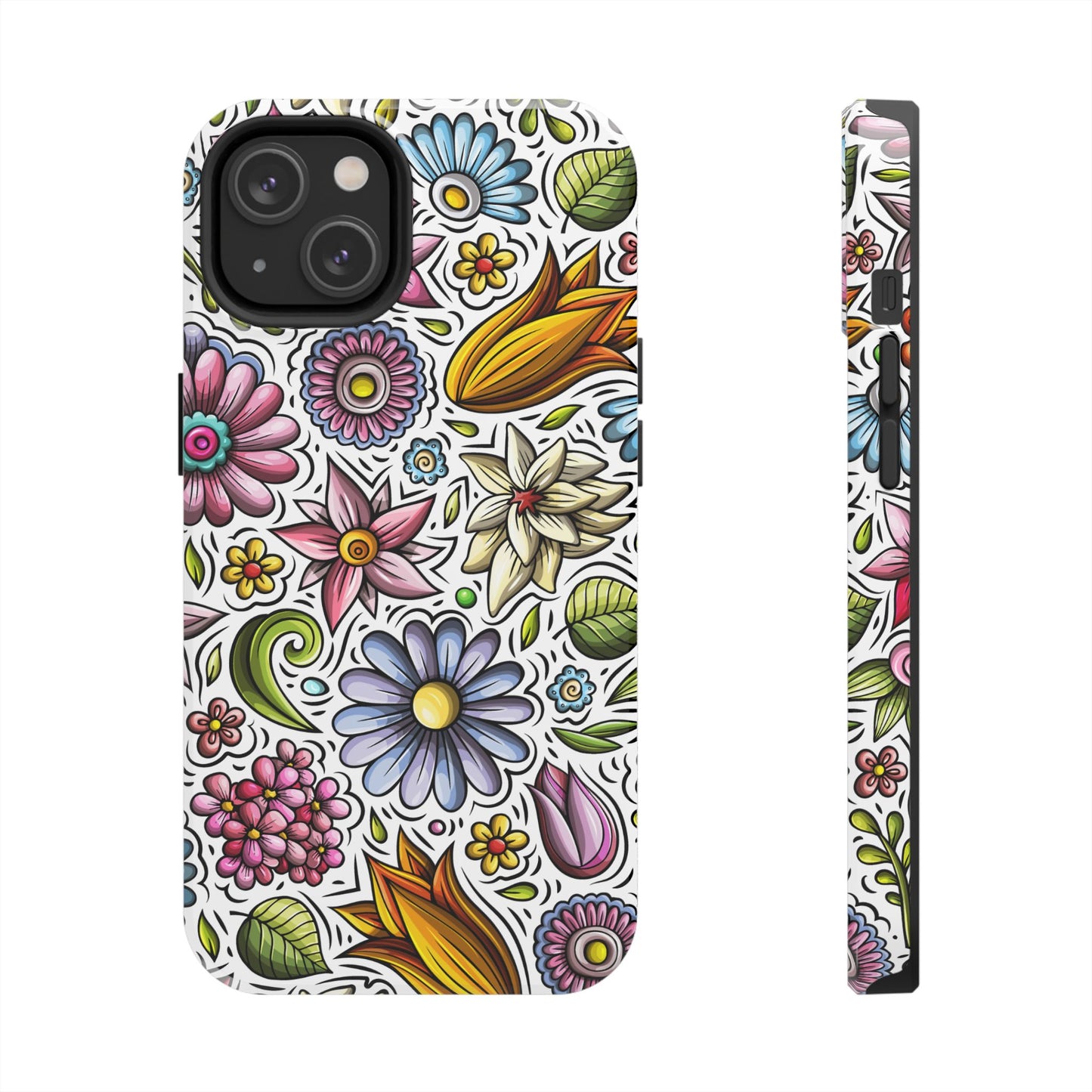 Floral Tough Phone Case | Cute Flower Design | Durable Protective Cover, Gift for Her, Phone Accessory, Floral Art Case