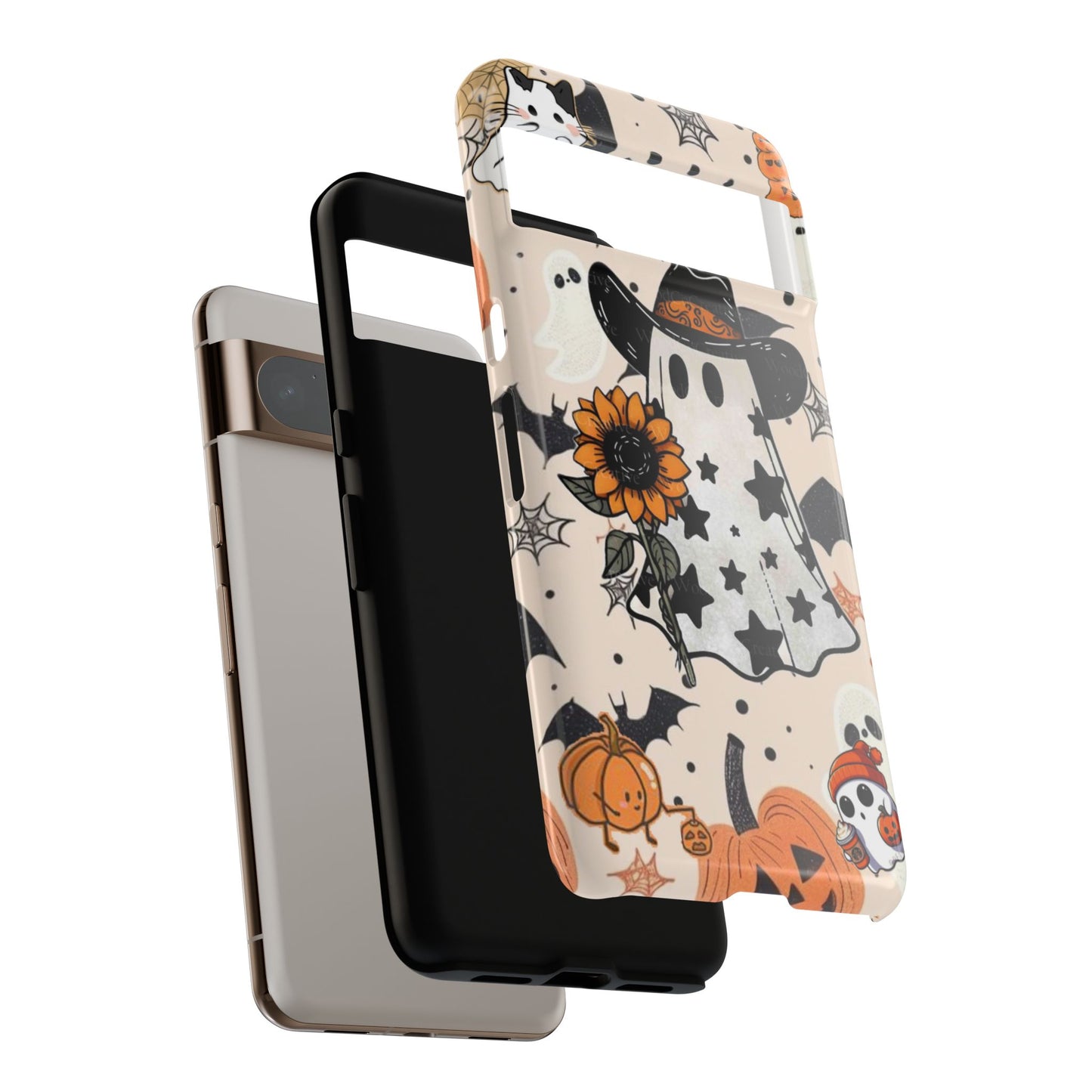 Cute Ghost Phone Case, Halloween Decor, Spooky Gift, Fall Accessories, Pumpkin Lover's Gift, Autumn Vibes, Trick or Treat