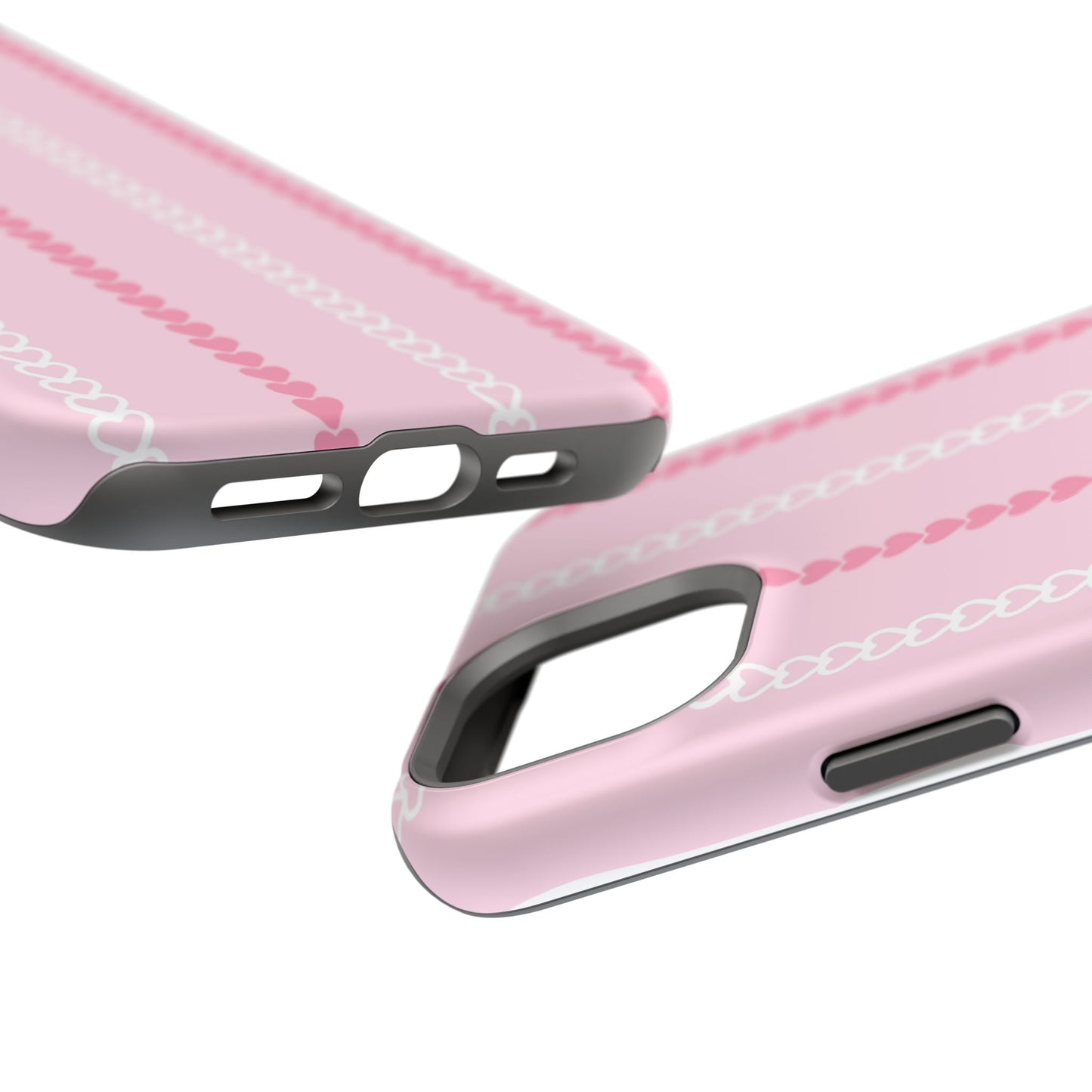Pink Heart Stripe Impact-Resistant Phone Case