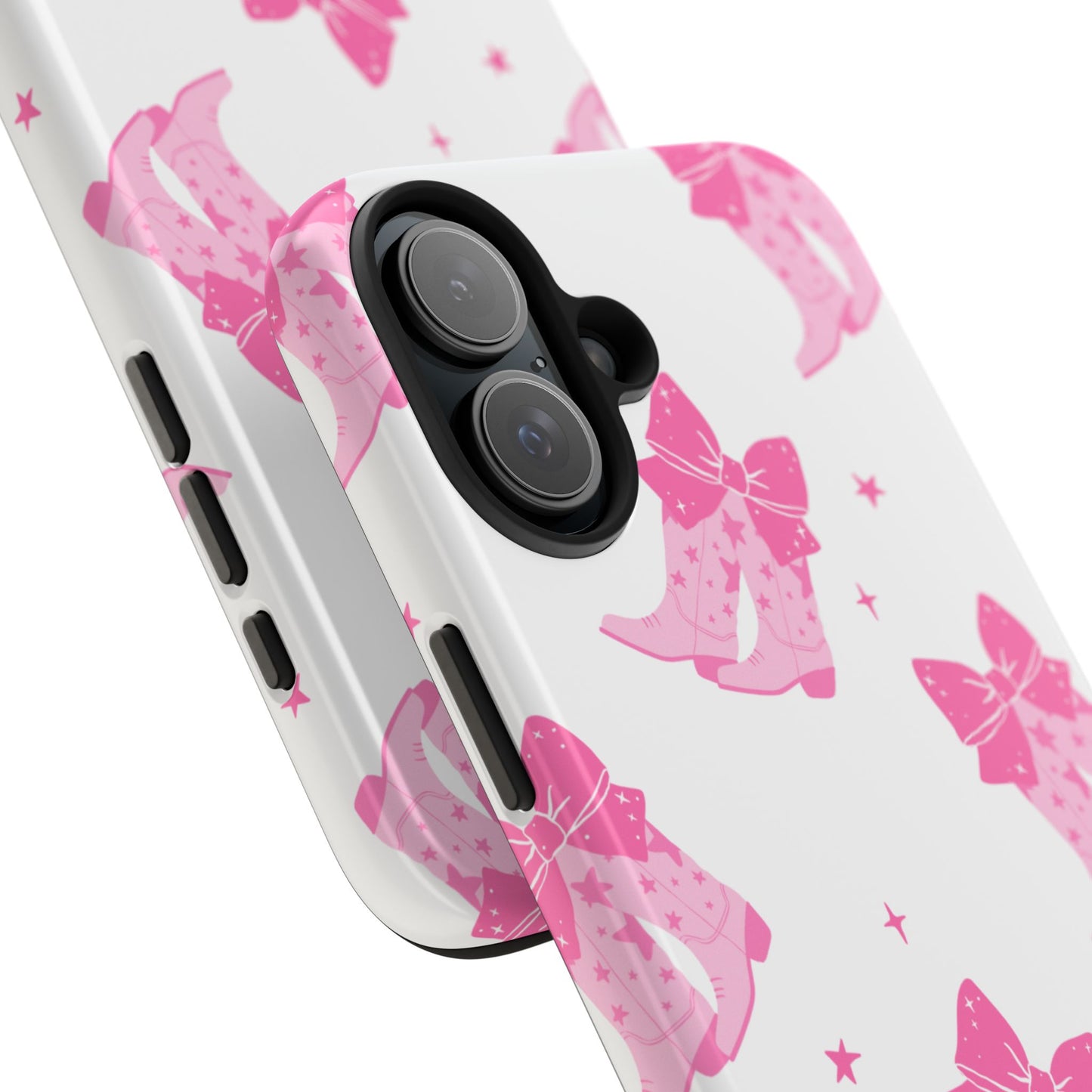 Pink Cowgirl Tough Phone Case - Trendy Protection with Bow Design