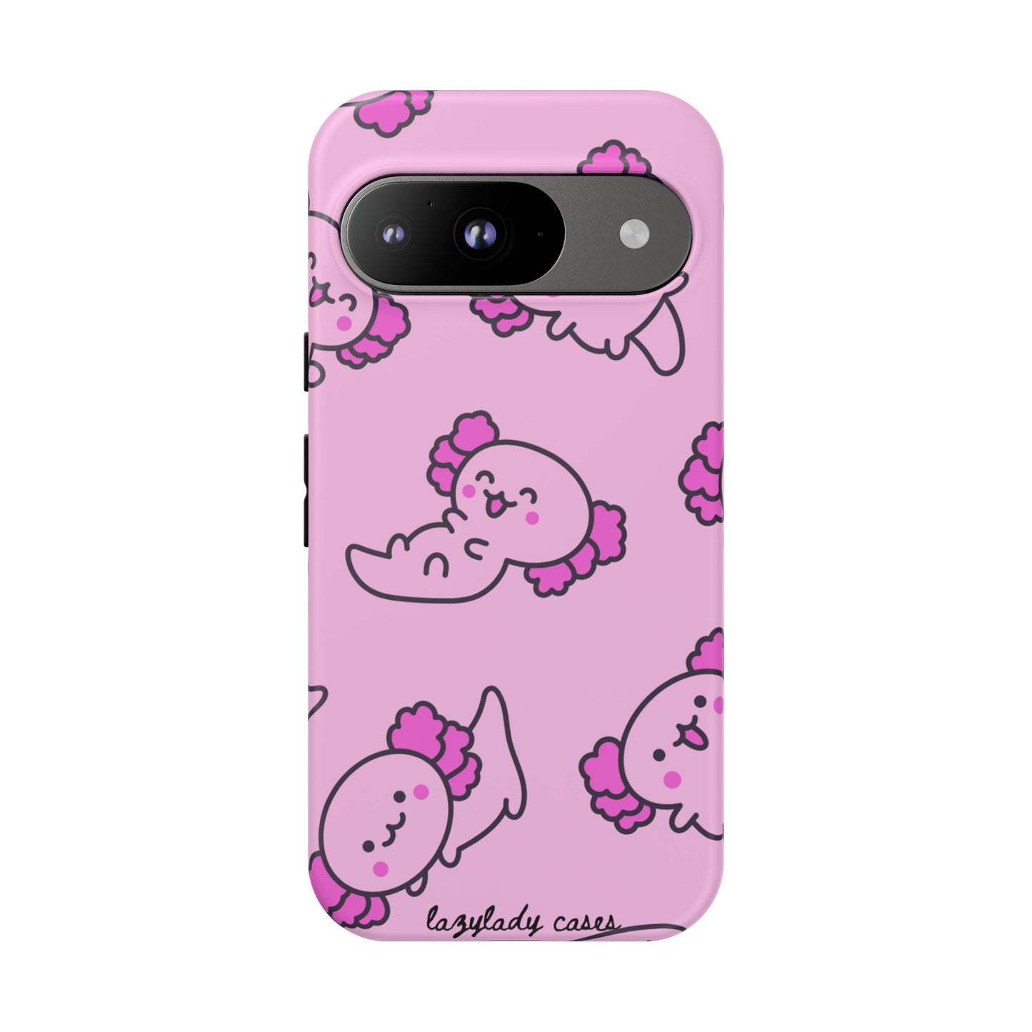 Cute Cartoon Axo Phone Case with Pink Sea Creatures Design