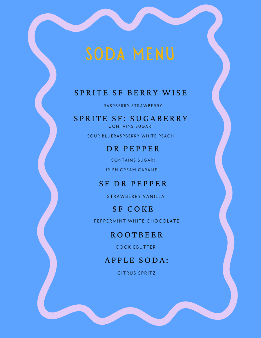 Soda Menu