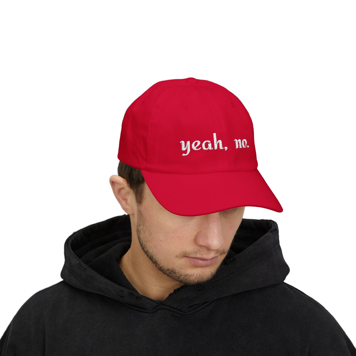"yeah, no." Embroidered Casual Adjustable Hat