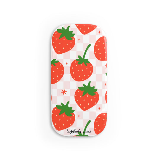 Cute Strawberry Phone Click-On Grip | Stylish Smartphone Accessory