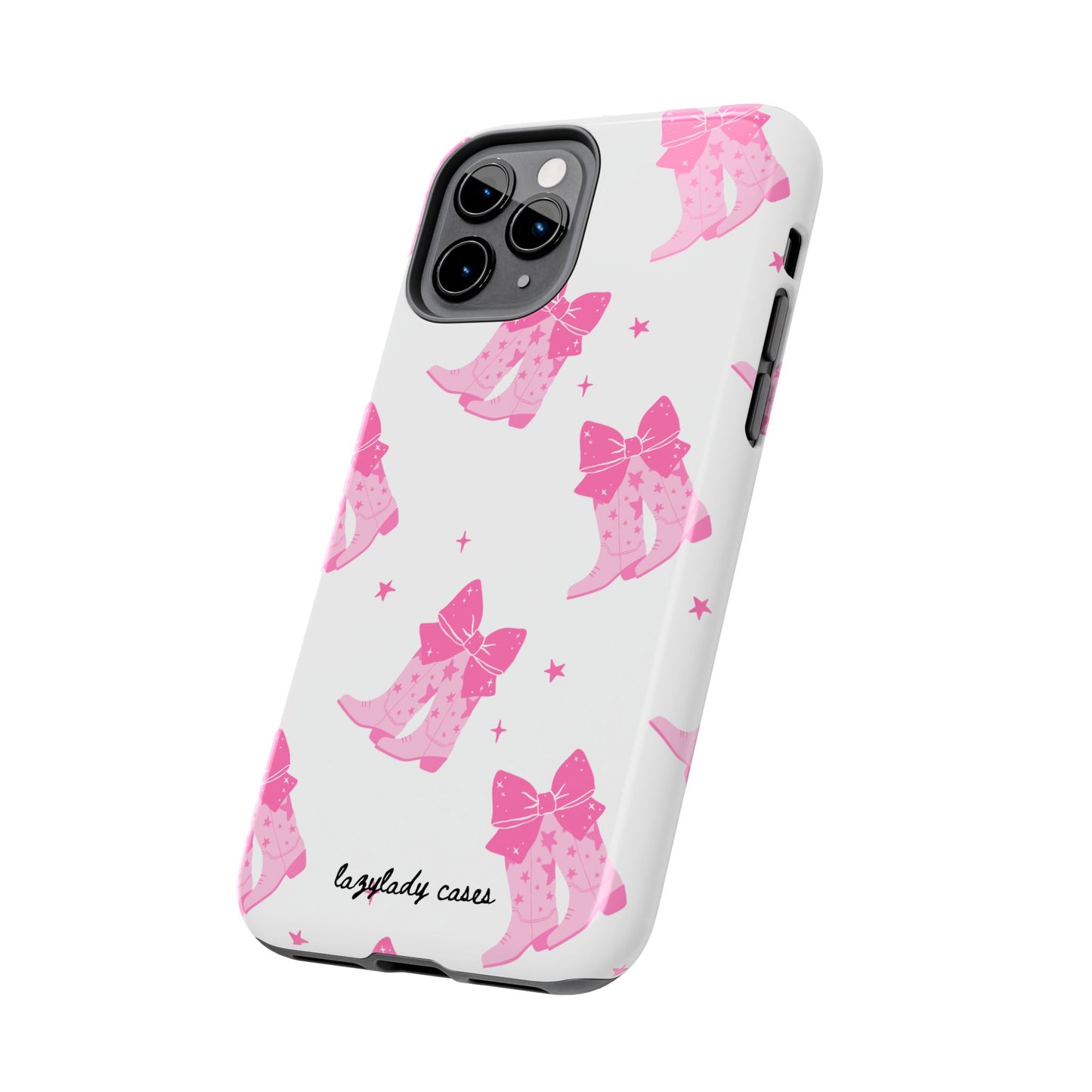 Pink Cowgirl Tough Phone Case - Trendy Protection with Bow Design