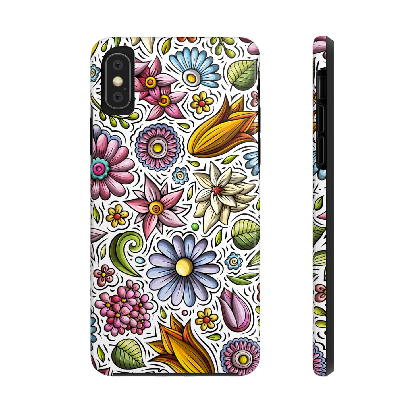 Floral Tough Phone Case | Cute Flower Design | Durable Protective Cover, Gift for Her, Phone Accessory, Floral Art Case