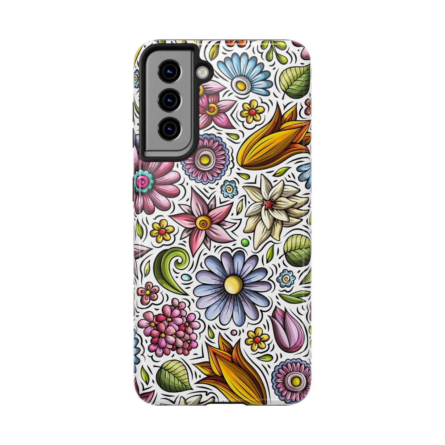 Floral Tough Phone Case | Cute Flower Design | Durable Protective Cover, Gift for Her, Phone Accessory, Floral Art Case