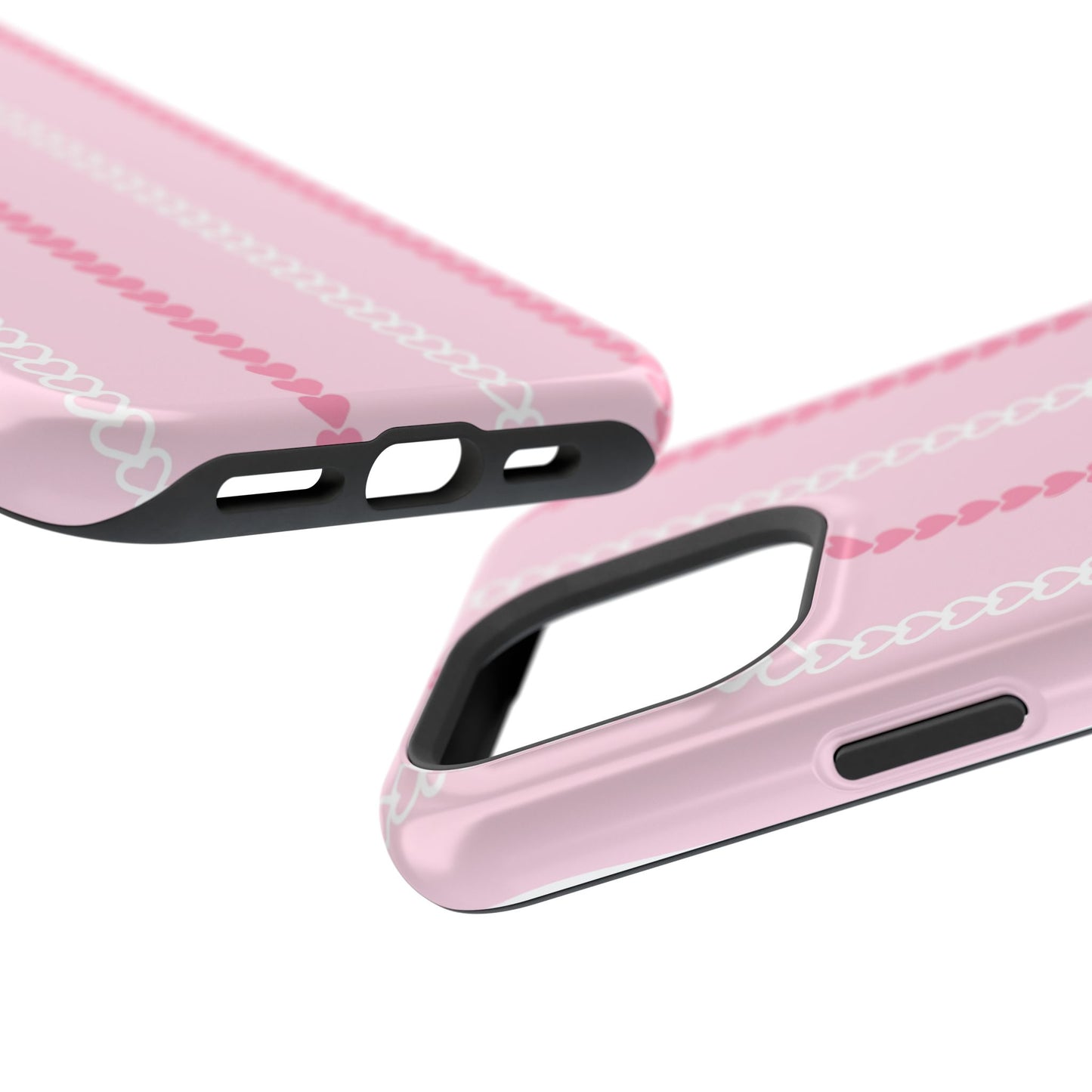 Pink Heart Stripe Impact-Resistant Phone Case