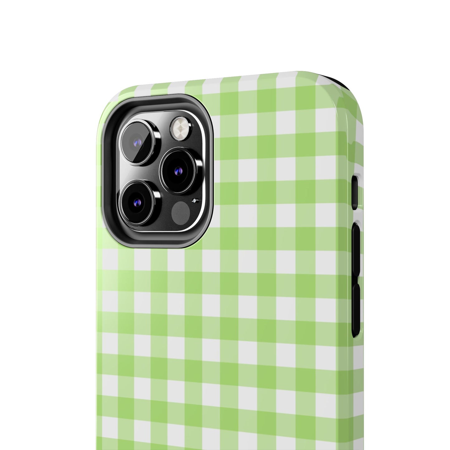 Green Gingham Tough Phone Case – Durable Protection with Stylish Checkered Design
