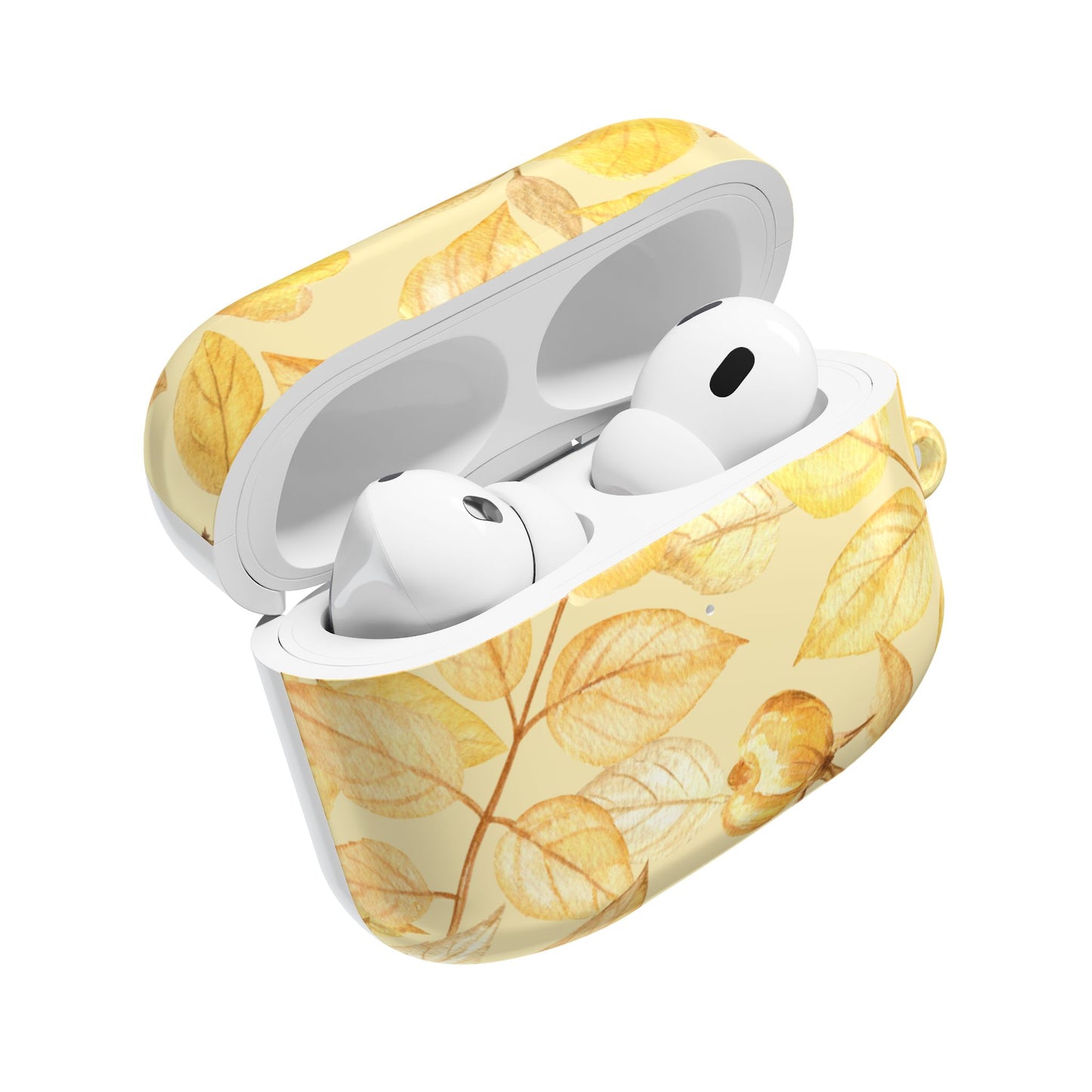 Yellow Dusk AirPod Case - Elegant Leaves Design for Nature Lovers
