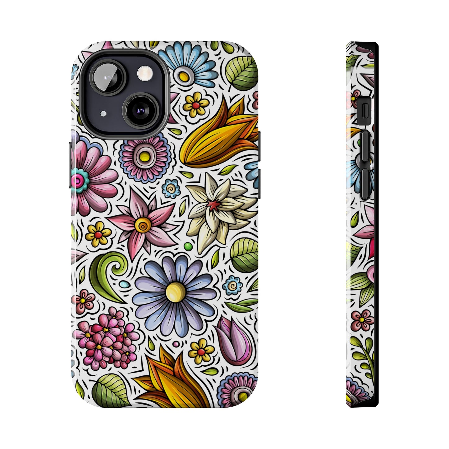 Floral Tough Phone Case | Cute Flower Design | Durable Protective Cover, Gift for Her, Phone Accessory, Floral Art Case